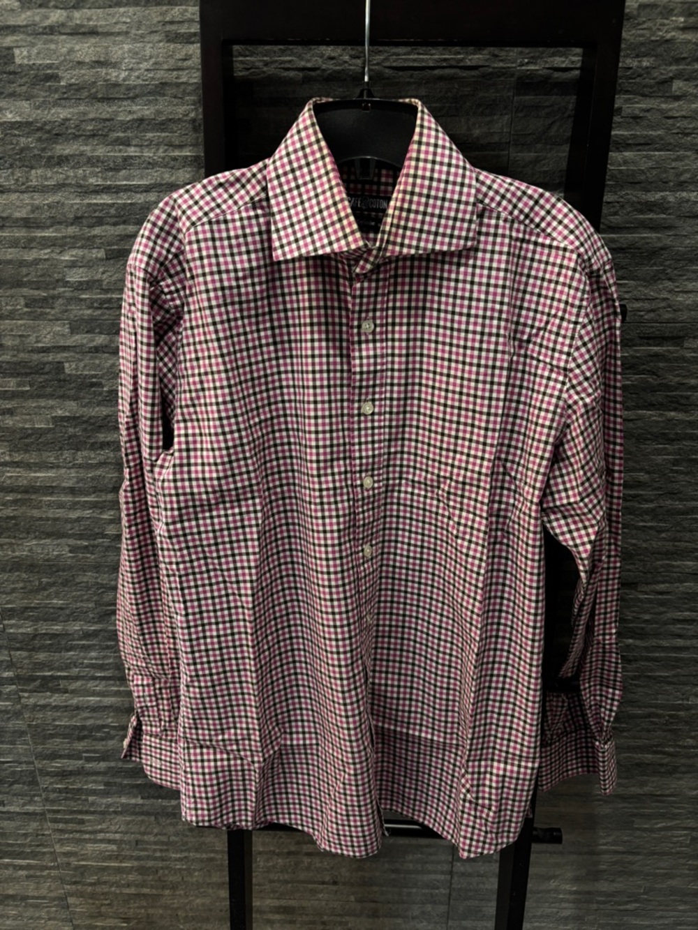 Men's Pink Check Dress Shirt - Classic Fit